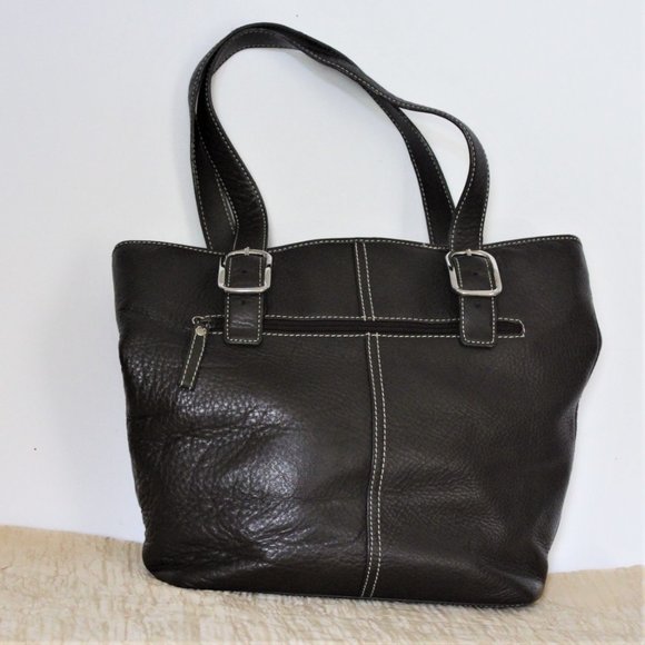 Dark Brown Leather Medium Tote - Picture 3 of 9